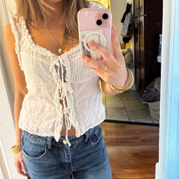 Zara tie front Women Top - Picture 1 of 3